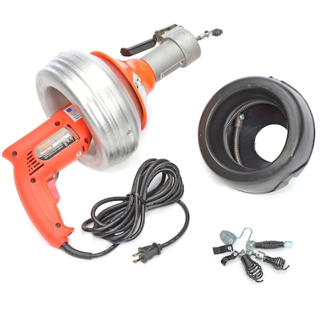 General Wire Power-Vee Drain Cleaning Machine includes 2 Cables, Cutter Set & Case PV-A-WC